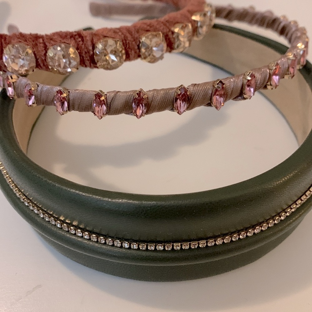 Anthropologie rhinestone headband trio